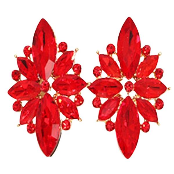 CRYSTAL FLORAL CLUSTER STUD EARRING