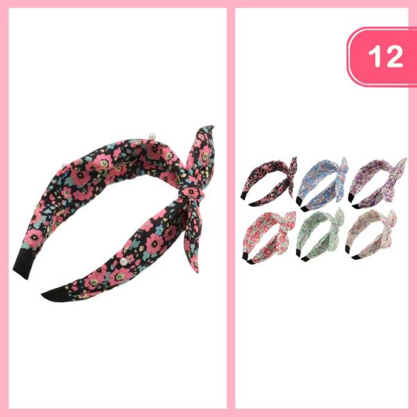 FLORAL KNOTTED HEADBAND (12 UNITS)
