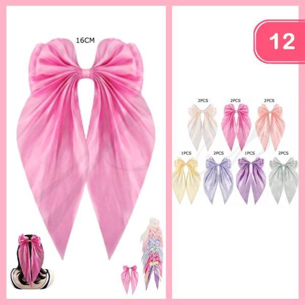 LONG TAIL HAIR BOW PIN (12 UNITS)
