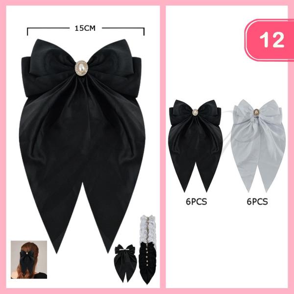 SILK LONG TAIL HAIR BOW (12 UNITS)