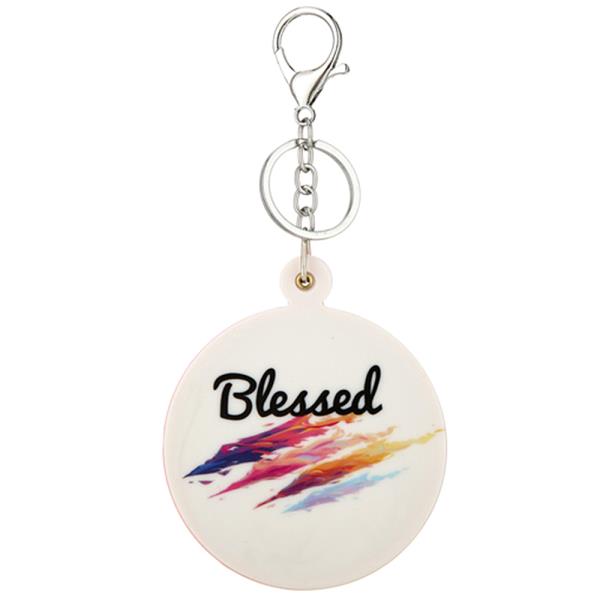 BLESSED ROUND MIRROR KEY CHAIN BAG CHARM
