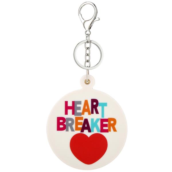 HEART BREAKER ROUND MIRROR KEY CHAIN BAG CHARM