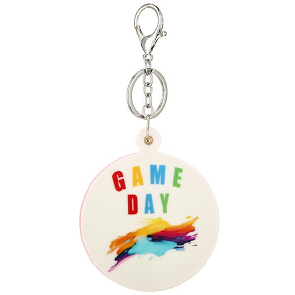 GAME DAY ROUND MIRROR KEY CHAIN BAG CHARM