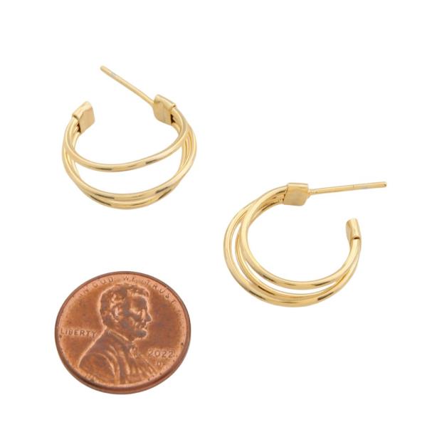 SODAJO TRIPLE HOOP GOLD FILLED EARRING