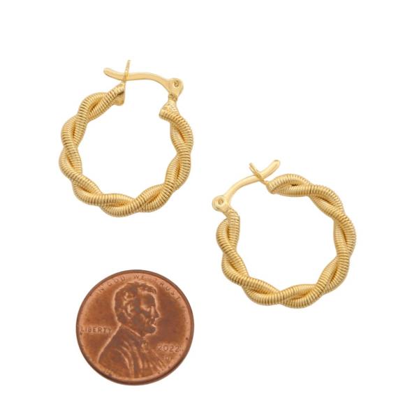 SODAJO TWISTED GOLD FILLED HOOP EARRING