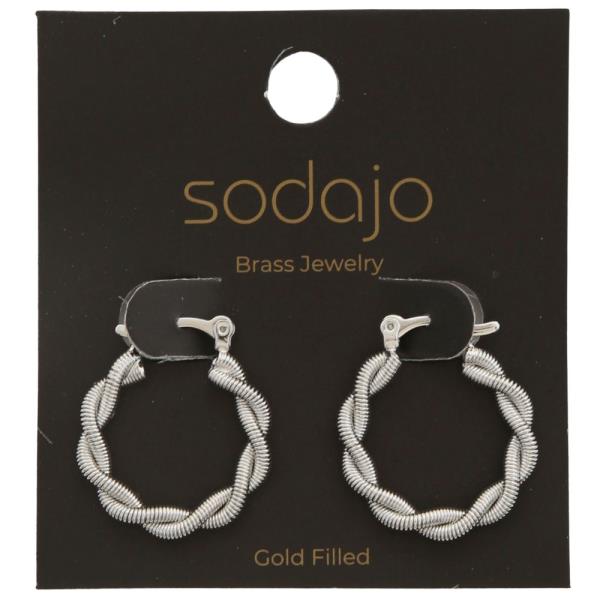 SODAJO TWISTED GOLD FILLED HOOP EARRING