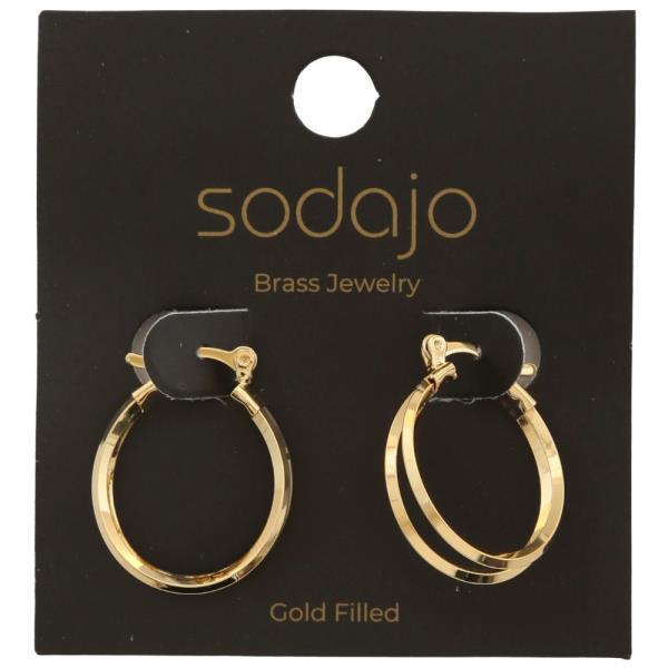 SODAJO DOUBLE HOOP GOLD FILLED EARRING