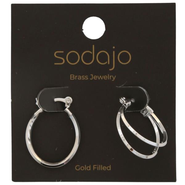 SODAJO DOUBLE HOOP GOLD FILLED EARRING
