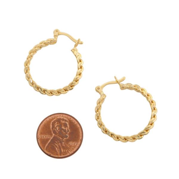 SODAJO BRADIED GOLD FILLED HOOP EARRING