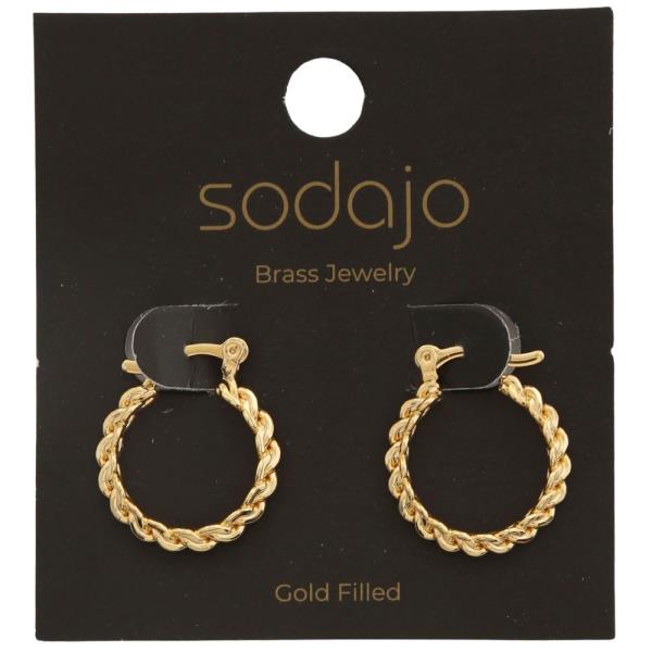 SODAJO BRAIDED GOLD FILLED HOOP EARRING