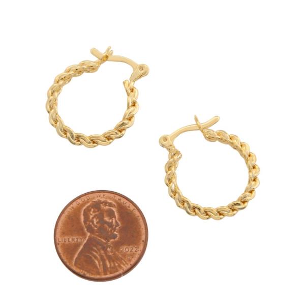 SODAJO BRAIDED GOLD FILLED HOOP EARRING