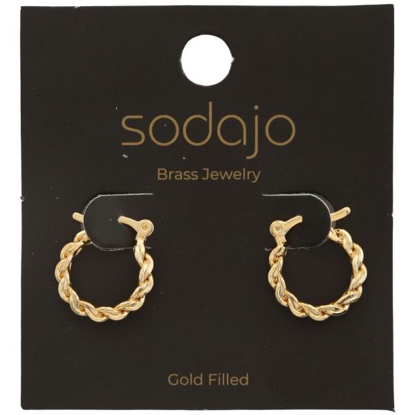 SODAJO BRAIDED GOLD FILLED HOOP EARRING