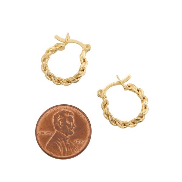 SODAJO BRAIDED GOLD FILLED HOOP EARRING
