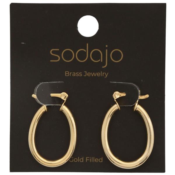 SODAJO OVAL HOOP GOLD FILLED EARRING