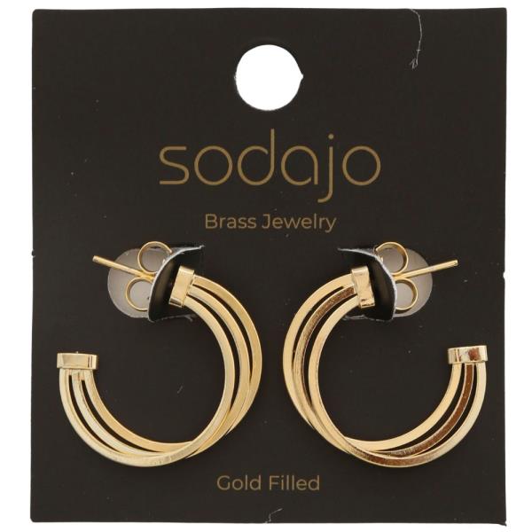 SODAJO MULTI HOOP GOLD FILLED EARRING