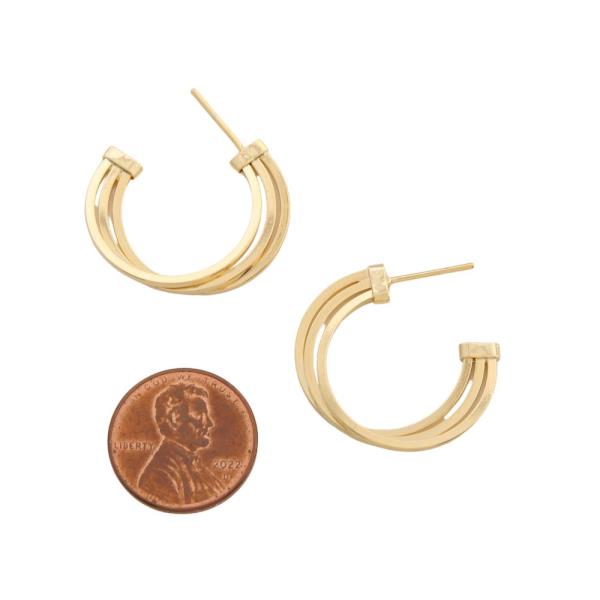 SODAJO MULTI HOOP GOLD FILLED EARRING