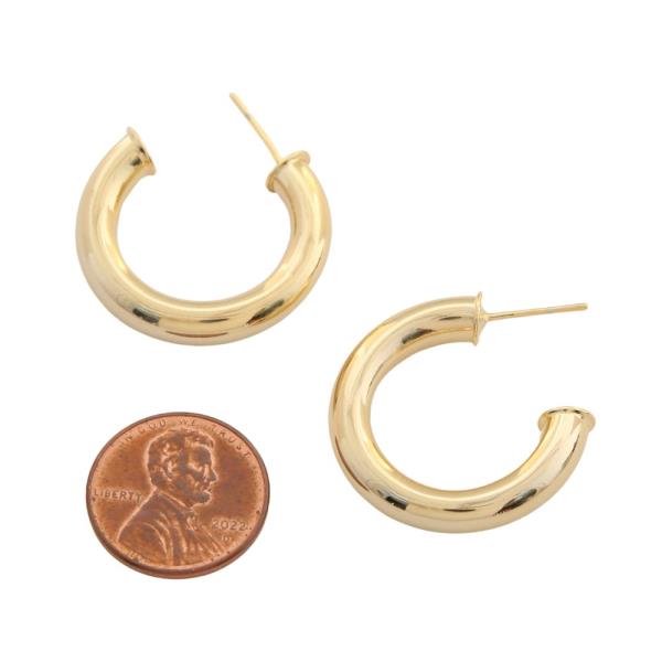 SODAJO PIPE OPEN HOOP GOLD FILLED EARRING