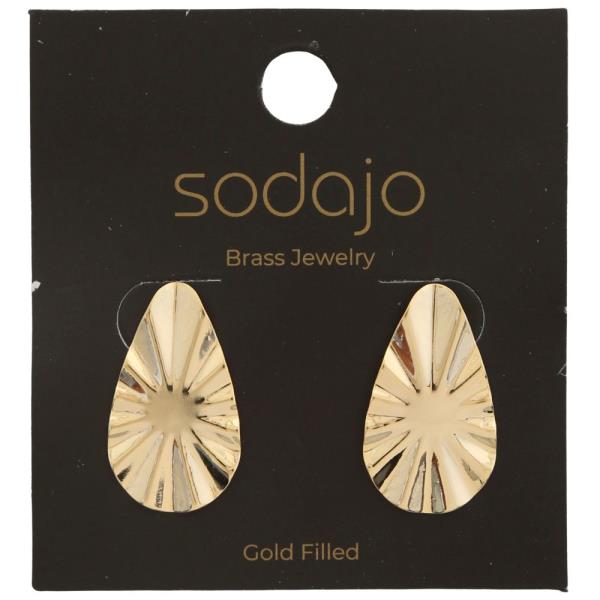 SODAJO TEARDROP METAL GOLD FILLED EARRING