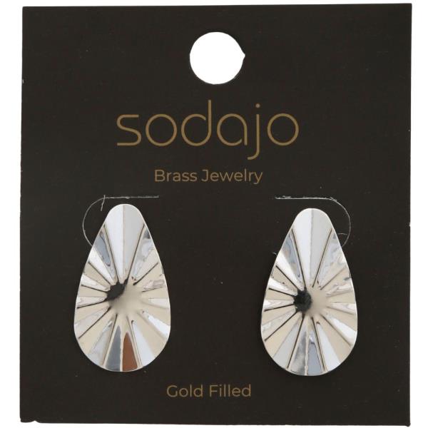 SODAJO TEARDROP METAL GOLD FILLED EARRING