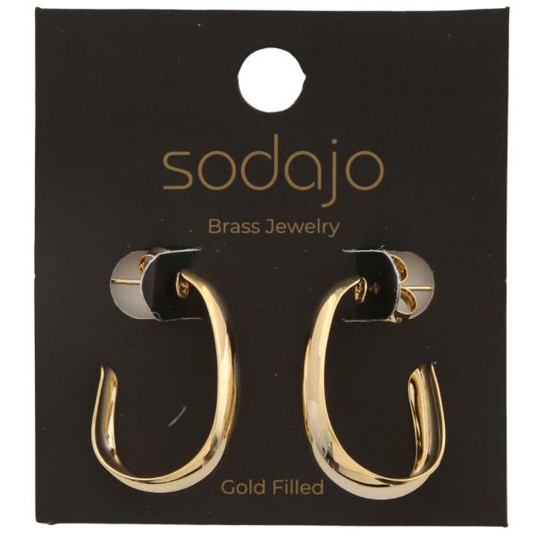 SODAJ OPEN OVAL GOLD FILLED EARRING