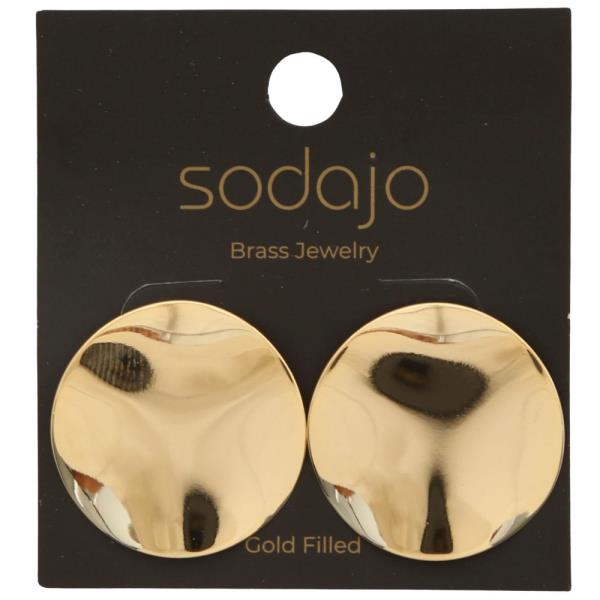 SODAJO ROUND METAL GOLD FILLED EARRING