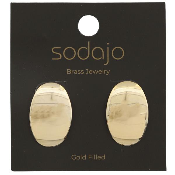 SODAJO OVAL METAL GOLD FILLED EARRING