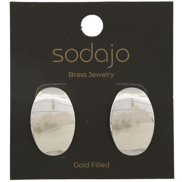 SODAJO OVAL METAL GOLD FILLED EARRING
