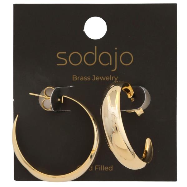 SODAJO WIDE OPEN HOOP GOLD FILLED EARRING