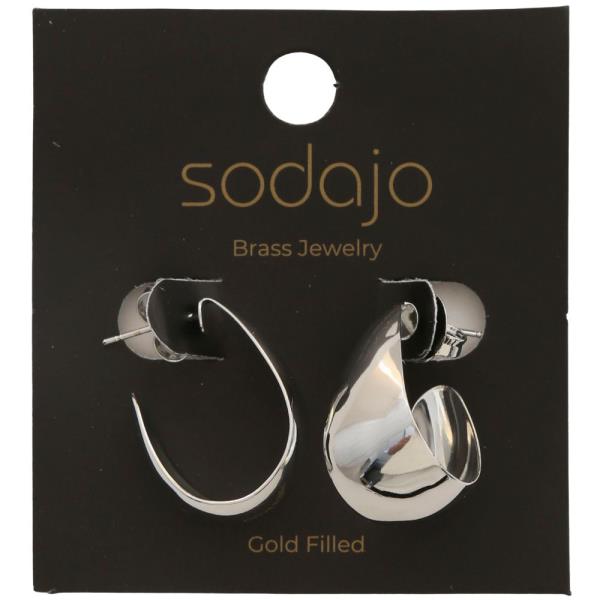 SODAJO TEARDROP SHAPE HOOP GOLD FILLED EARRING