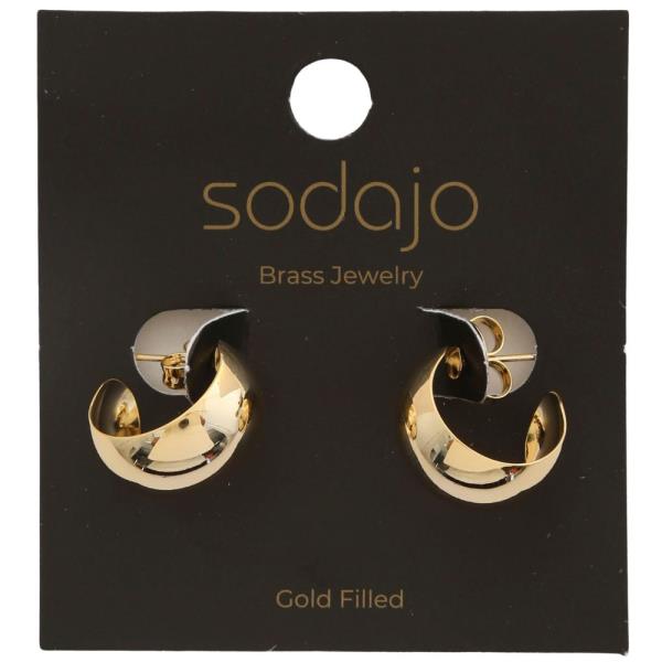 SODAJO WIDE GOLD FILLED EARRING