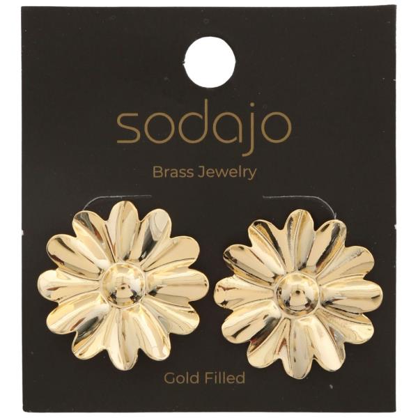 SODAJO FLOWER SHAPE GOLD FILLED EARRING