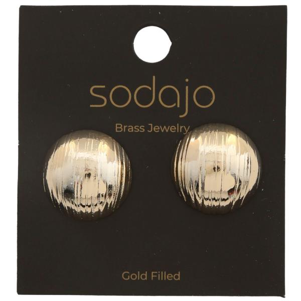 SODAJO ROUND METAL GOLD FILLED EARRING