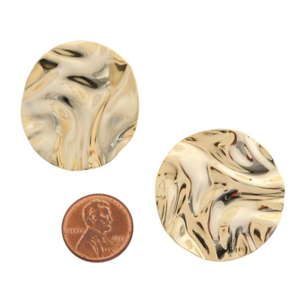 SODAJO HAMMERED METAL ROUND GOLD FILLED EARRING