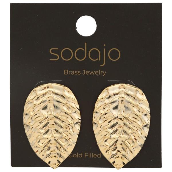 SODAJO LEAF SHAPE GOLD FILLED EARRING