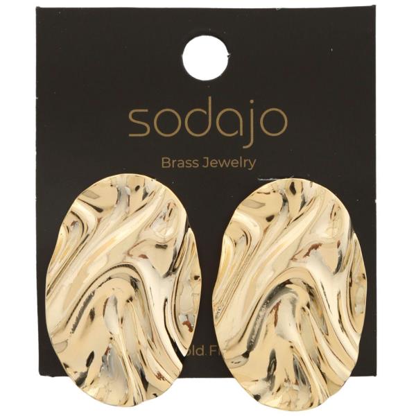 SODAJO BENT METAL OVAL GOLD FILLED EARRING