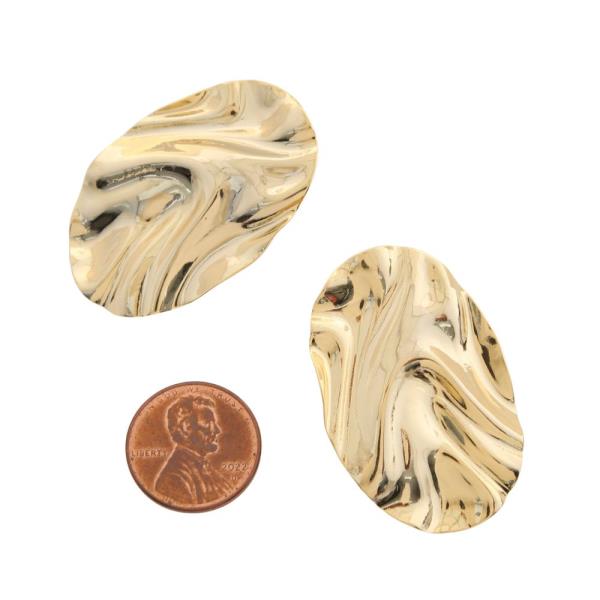 SODAJO BENT METAL OVAL GOLD FILLED EARRING