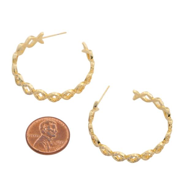 SODAJO ROUND LINK GOLD FILLED OPEN HOOP EARRING