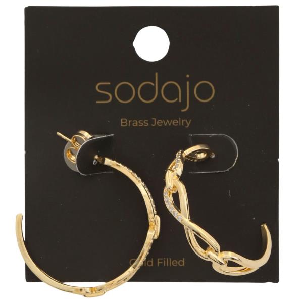 SODAJO INFINITY OPEN HOOP GOLD FILLED EARRING