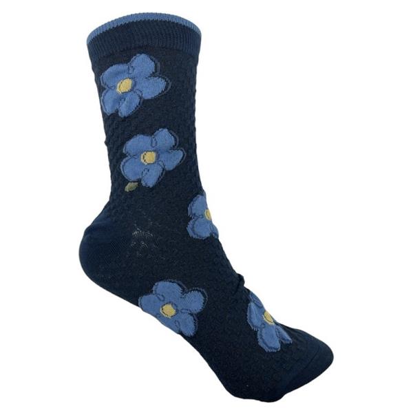 LARGE FLOWER TEXTURED ANKLE SOCKS
