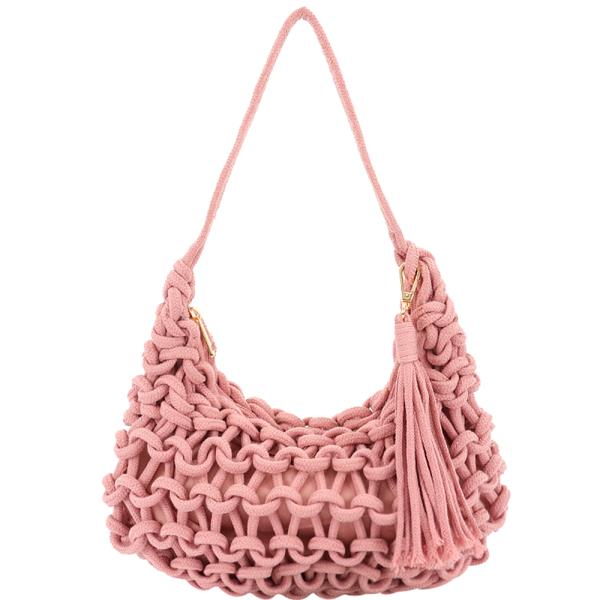 HANDMADE COTTON BRAIDED SHOULDER BAG