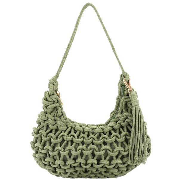 HANDMADE COTTON BRAIDED SHOULDER BAG