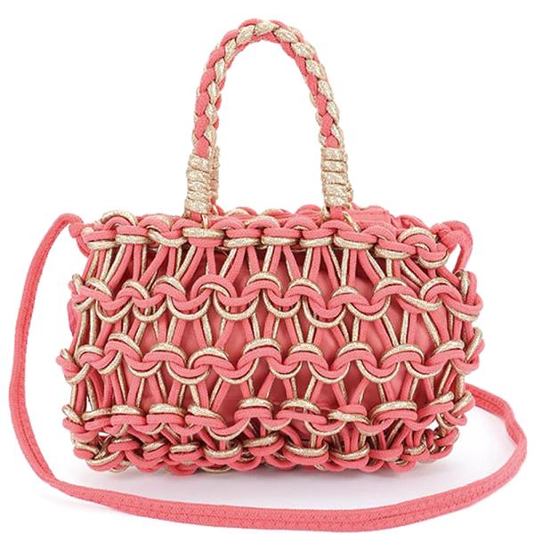 HANDMADE METALLIC AND COTTON BRAIDED BAG