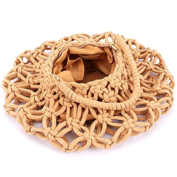 BRAIDED COTTON HOBO BAG