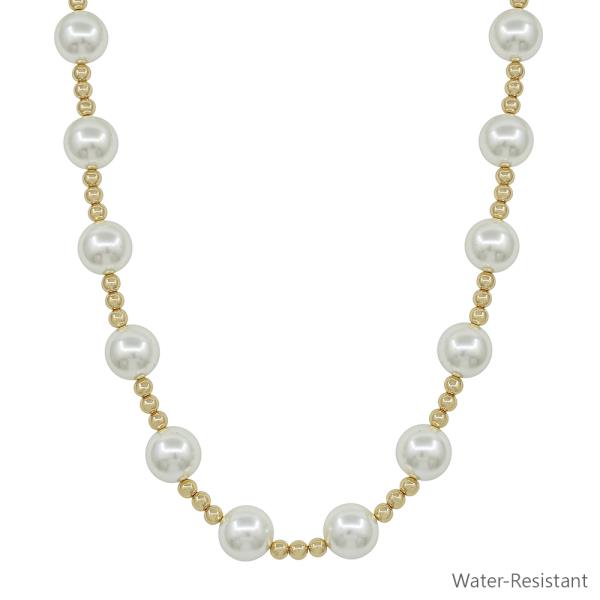 PEARL METAL BEAD NECKLACE