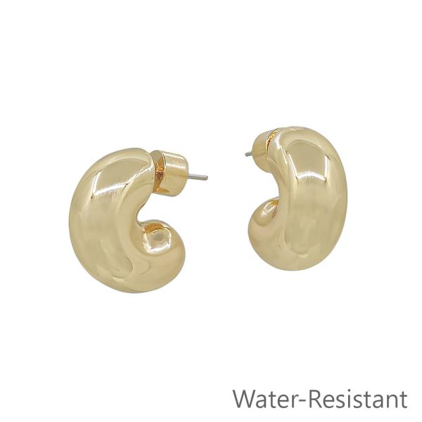 BOLD METAL ROUND SHAPE HOOP EARRING