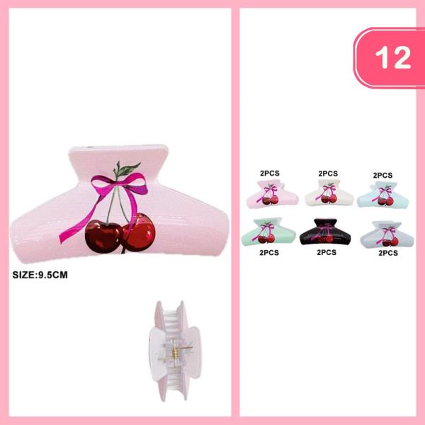 CHERRY HAIR CLAW CLIP (12 UNITS)