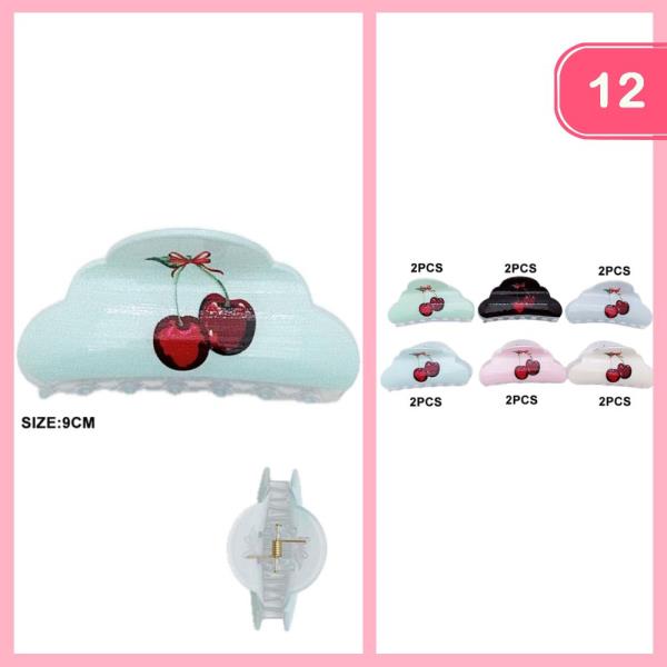 CHERRY HAIR CLAW CLIP (12 UNITS)