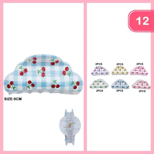 CHERRY HAIR CLAW CLIP (12 UNITS)