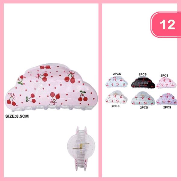 CHERRY HAIR CLAW CLIP (12 UNITS)