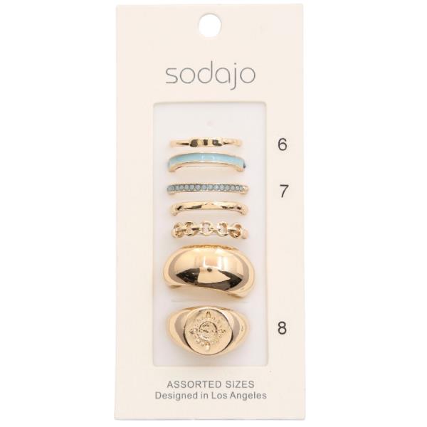 SODAJO BUBBLE METAL ASSORTED RING SET